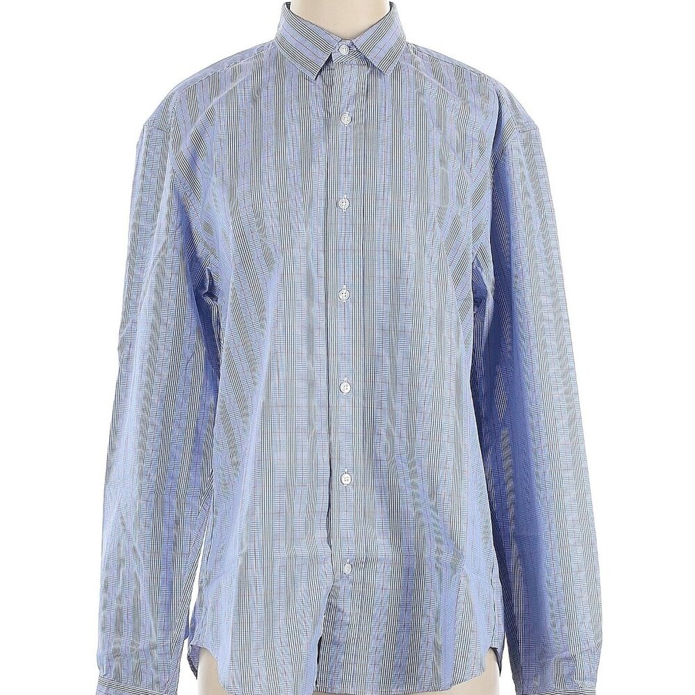 Frank & Eileen Blue Red & White Plaid "Finbar" 100% Cotton Shirt Size S